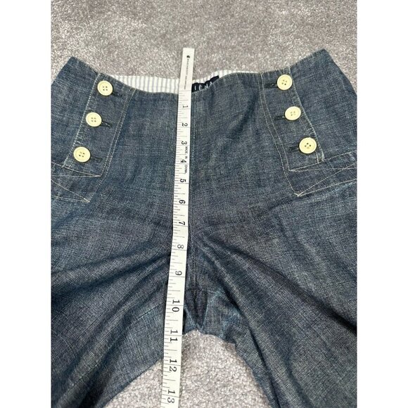 Vtg Iena Pants Womens 38 US Medium Blue Denim Wide Leg Cropped Sailor Na… - Picture 7 of 14